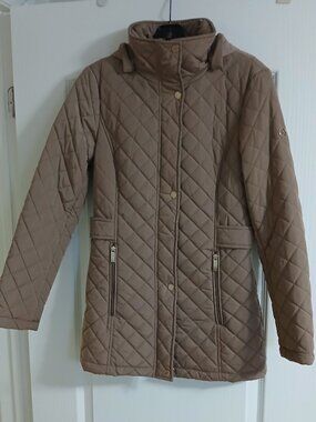 Calvin Klein Quilted Jacket With Removeable Hood, XS, Like New